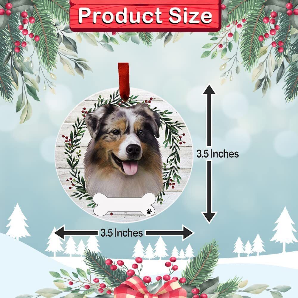 Australian Shepherd Ornament - E&S Pets, DIY Personalizable, Ceramic Round