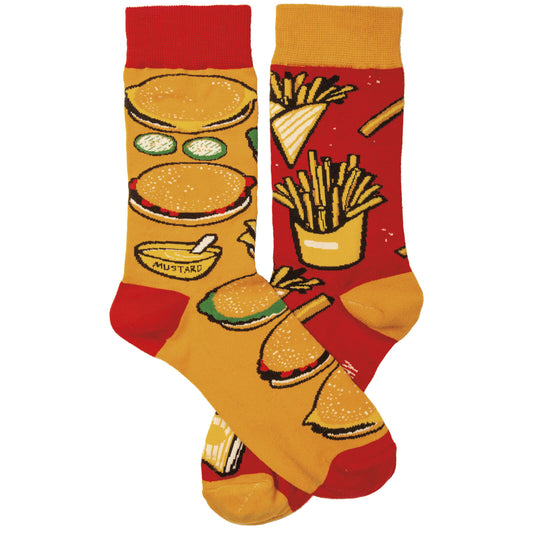 Primitives by Kathy Socks - Socks - Burgers & Fries, One Size Fits Most