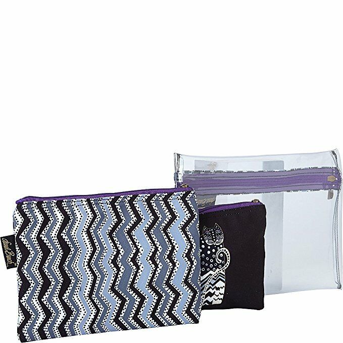 Laurel Burch Polka Dot Gatos Cats- Set of 3 Cosmetic Bags