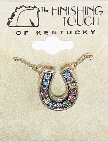 Finishing Touch Pastel Rhinestone Horseshoe Necklace