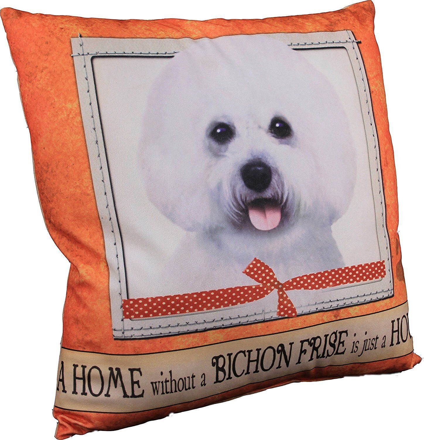 E&S Pets Large Dog Design Throw Pillow 16 x 16 inches - Bichon Frise