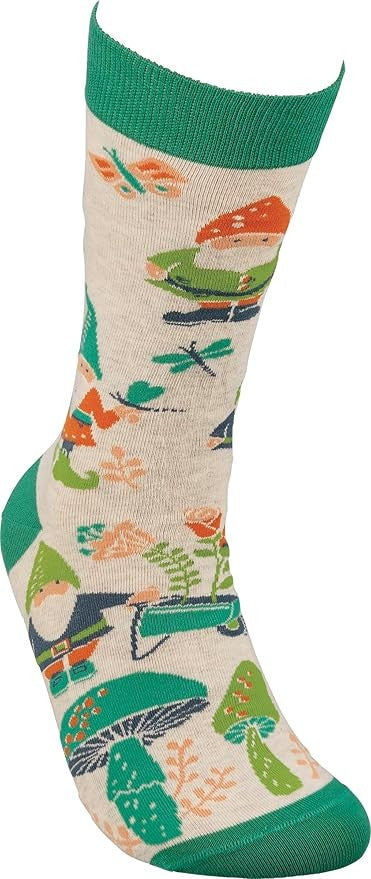 Primitives by Kathy Garden Gnomes Colorful Cotton Socks, One Size, Unisex
