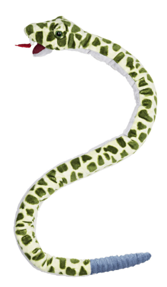 Green and Cream Spotted Snake Plush Stuffed Animal Toy - By Ganz, 35"