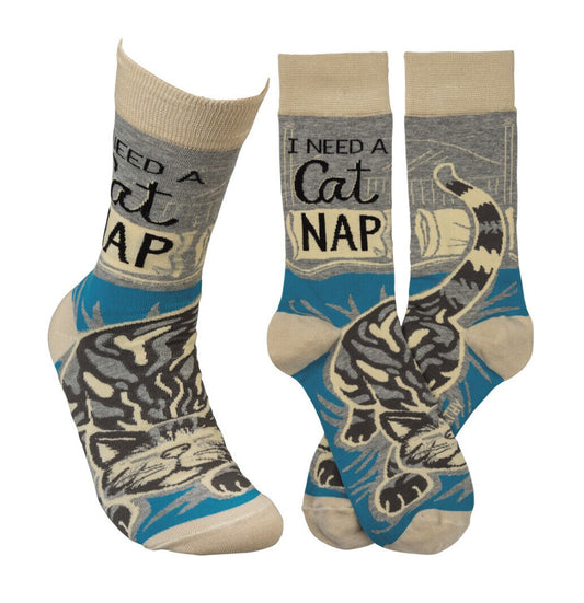 Primitives By Kathy Socks - I Need A Cat Nap