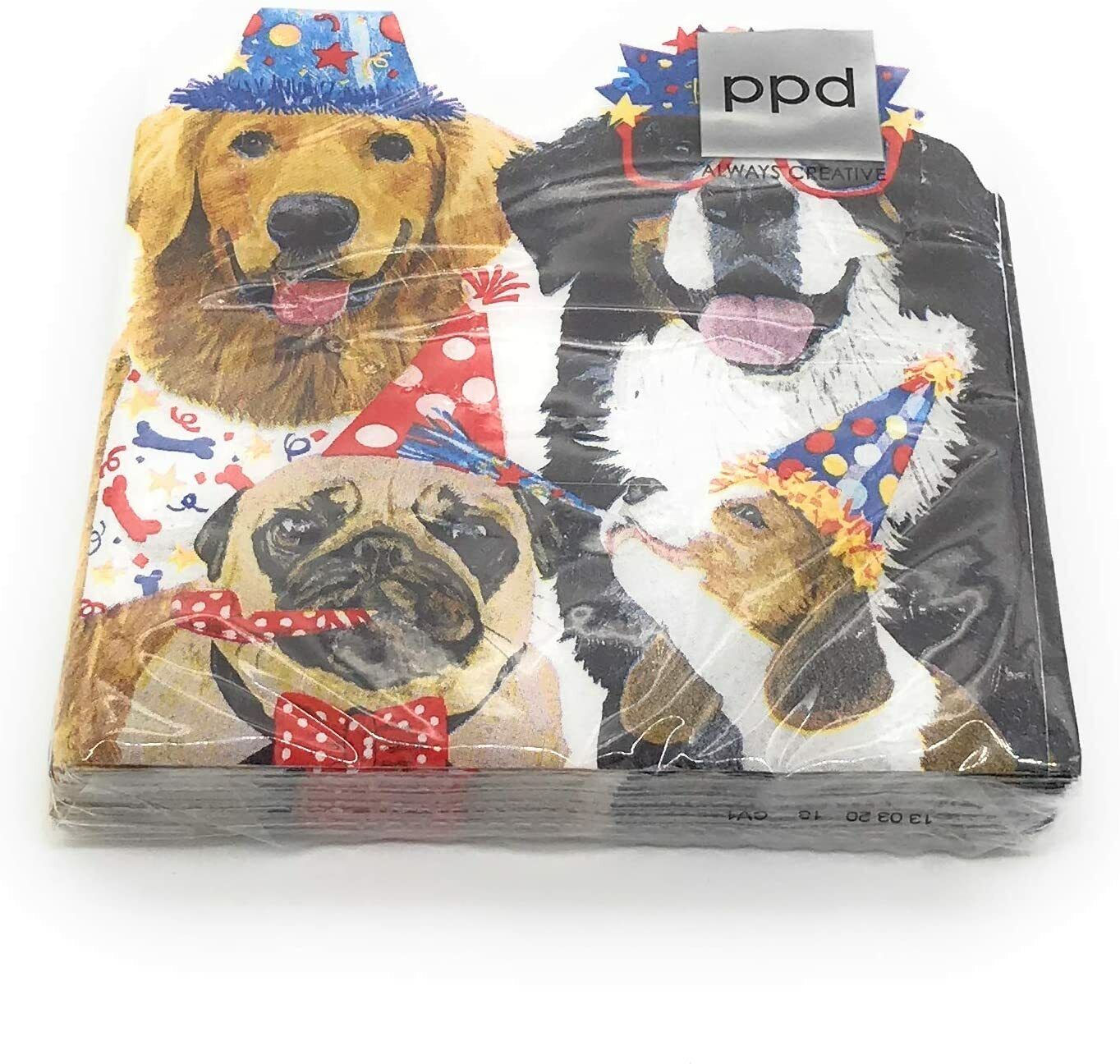 Paperproducts Design Golden Retriever Party Pooches Beverage Napkin, 20 CT