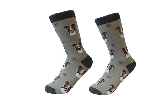 Papillon Dog Breed Socks Unisex Sock Daddy by E&S Pets