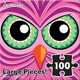 Pink Owl 100 Piece Re-marks Fun Puzzle Monster Series, 10 x10"