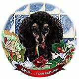 Poodle Black/Tan Dog Porcelain Ornament Pet Gift 'Santa. I Can Explain!'
