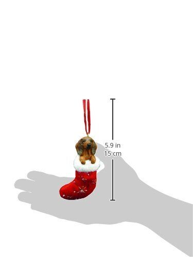 Dachshund Christmas Stocking Ornament with "Santa's Little Pals" Hand Painted