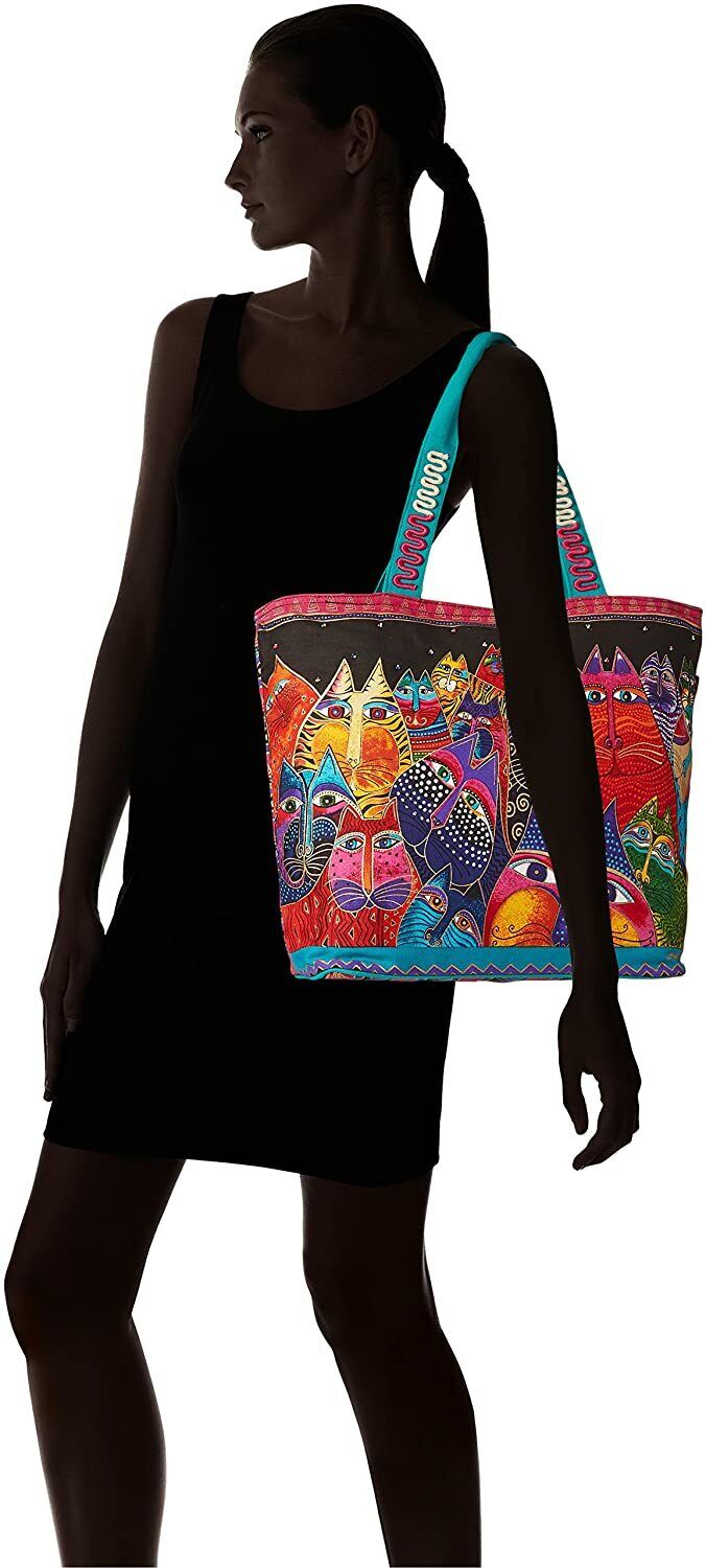 Laurel Burch (LB5230) Shoulder Tote Zipper Top 19 x 6 x 15-Inch, Fantasticats