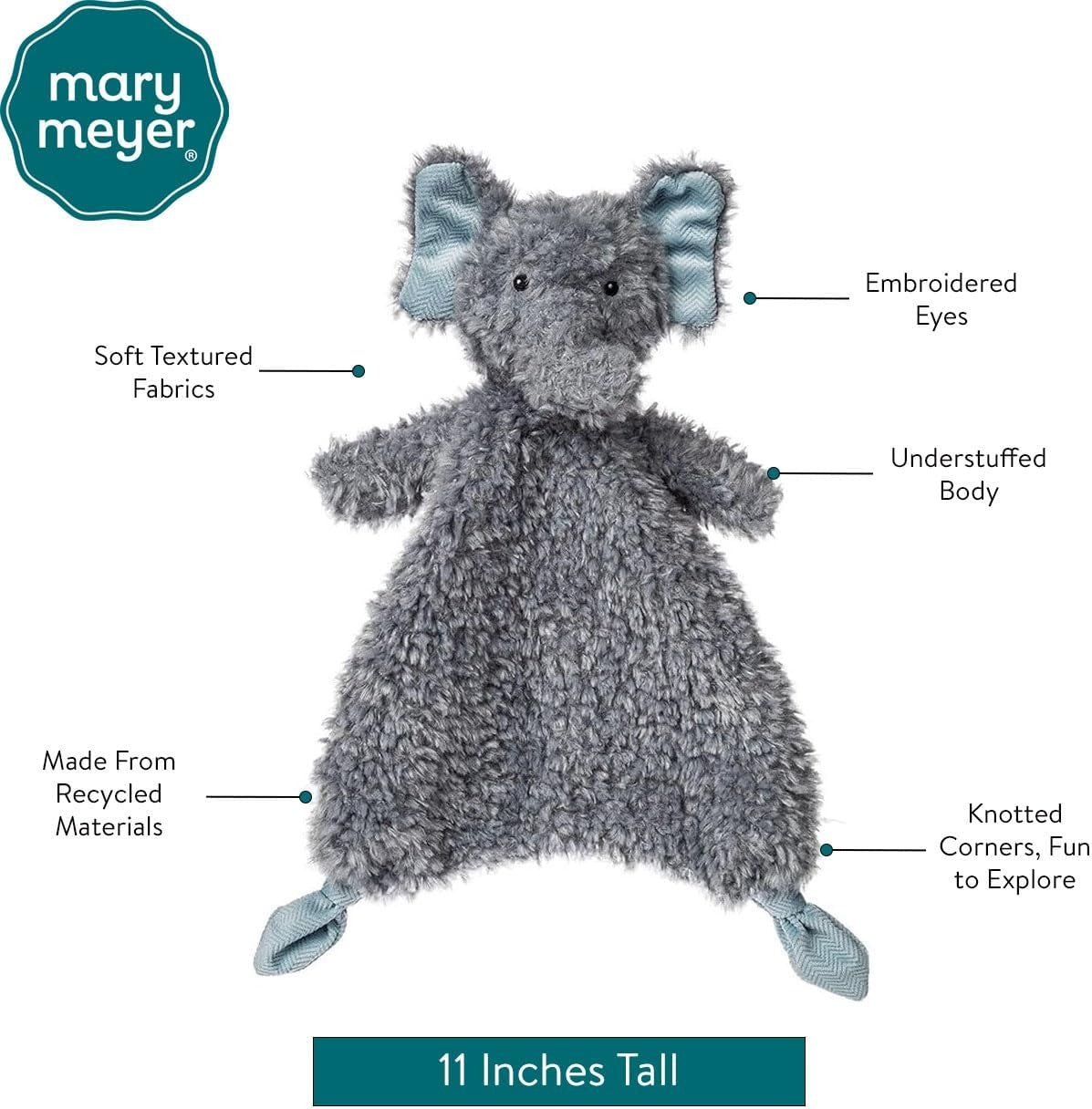 Mary Meyer Lovey for Babies Again Friends Soft Snuggle Toy, 11-Inches, Elephant