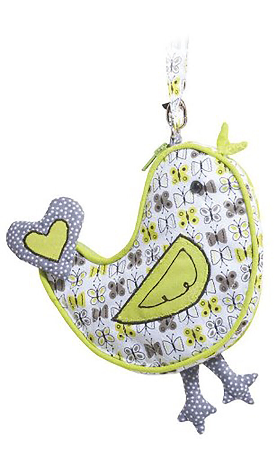 Douglas Flicker Lime Bird Sillo-ette Padded Wristlet Purse