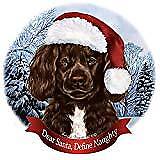 Holiday Pet Gifts Portuguese Water Dog Chocolate Santa Hat Porcelain Ornament