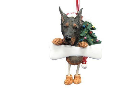 Doberman Ornament with Unique "Dangling Legs" Hand Painted