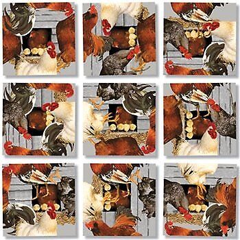 B Dazzle Roosters Scramble Squares 9 Piece Puzzle