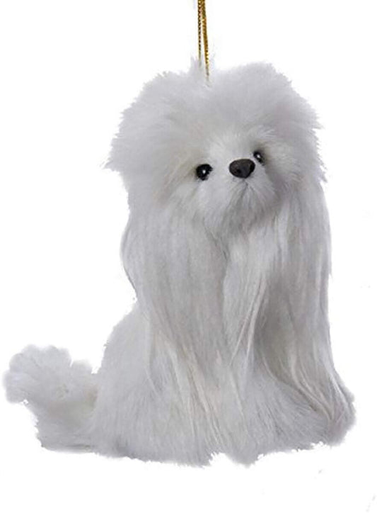 Kurt Adler Plush Poodle Ornament, 3.5-inch Height, Plastic