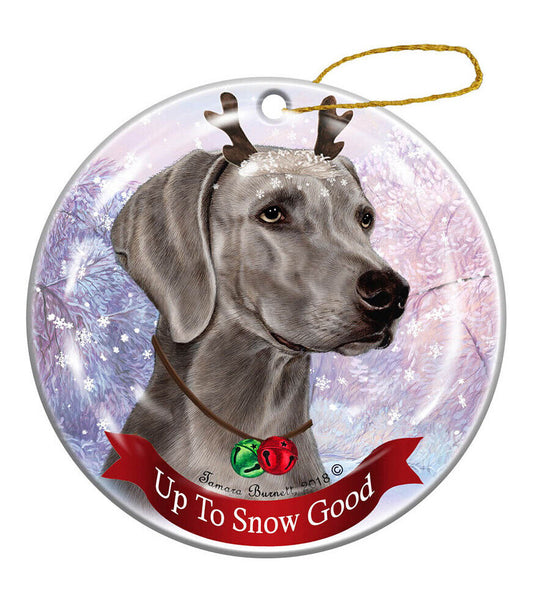 Holiday Pet Gifts Weimaraner Dog Porcelain Christmas Ornament