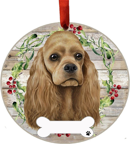 Cocker Spaniel - E&S Pets - DIY Personalizable, Ceramic Round Ornament