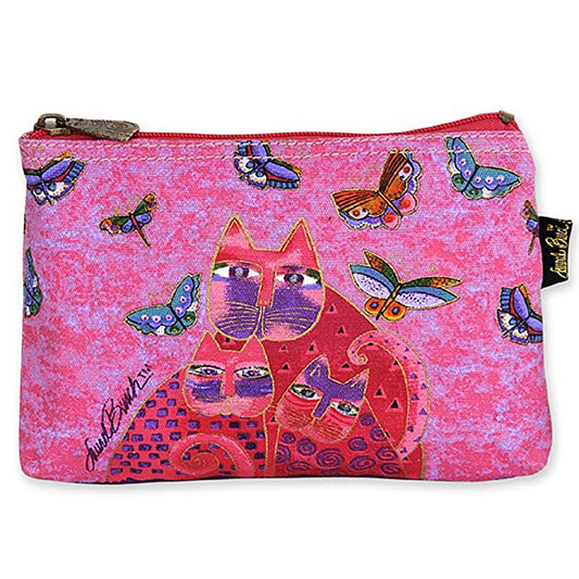 Laurel Burch Feline Cats Minis Cosmetic Bag (Fuchsia/Red D)