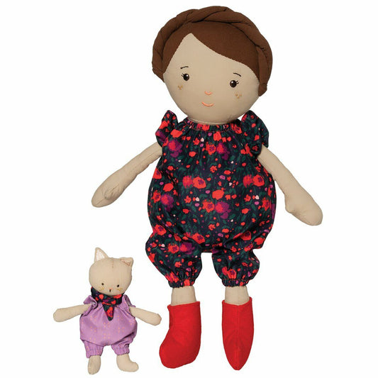 Manhattan Toy Playdate Friends Freddie Ethnic Plush Soft Doll with Kitty, 11"