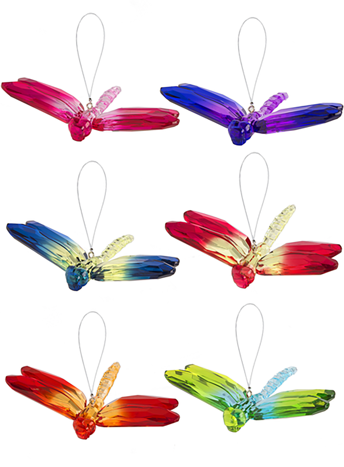 Crystal Expressions Acrylic 2 Tone Dragonfly Ornament/ Sun-Catcher (Orange)