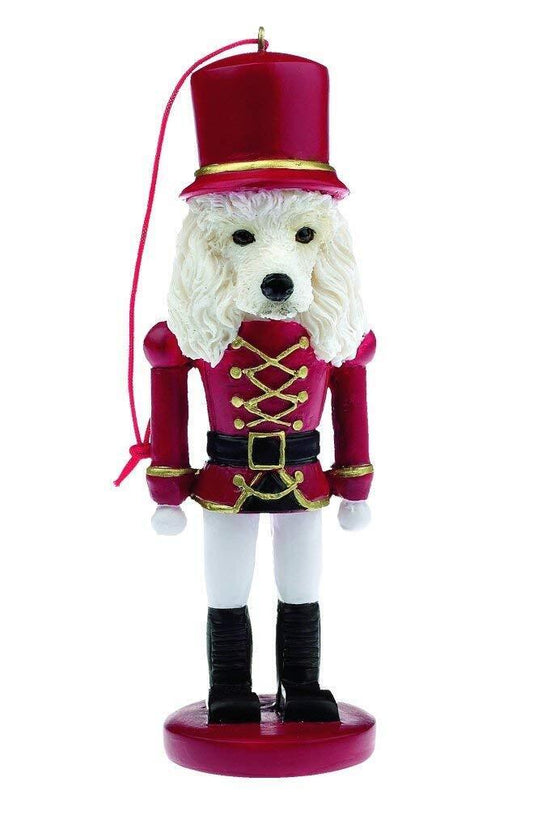 E&S Pets 35358-28 White Poodle Nutcracker Soldier Dogs Ornament