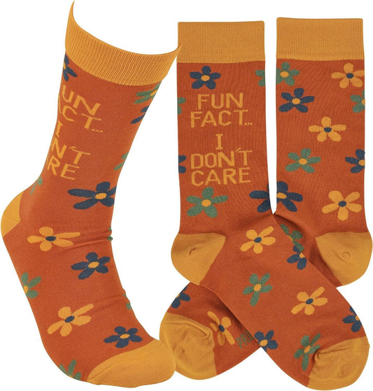 Primitives by Kathy - Fun Fact I Don't Care Socks, One Size, Unisex