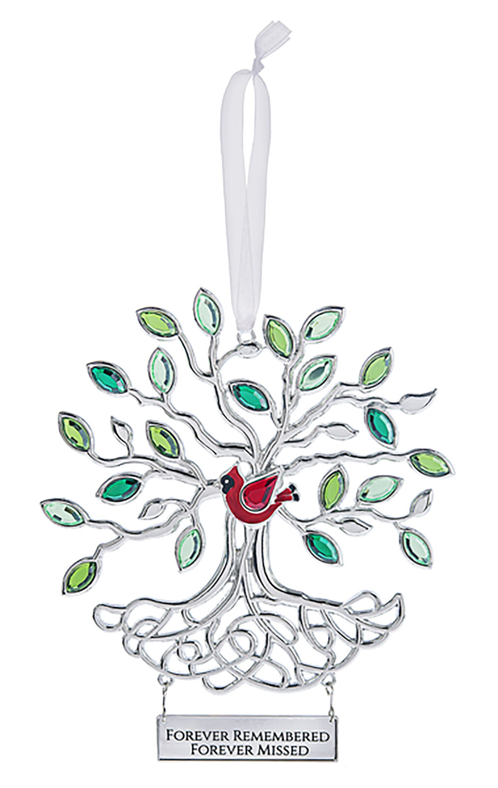 Forever Remembered Cardinal and Tree of Life, 5" W Ornament/Sun-catcher