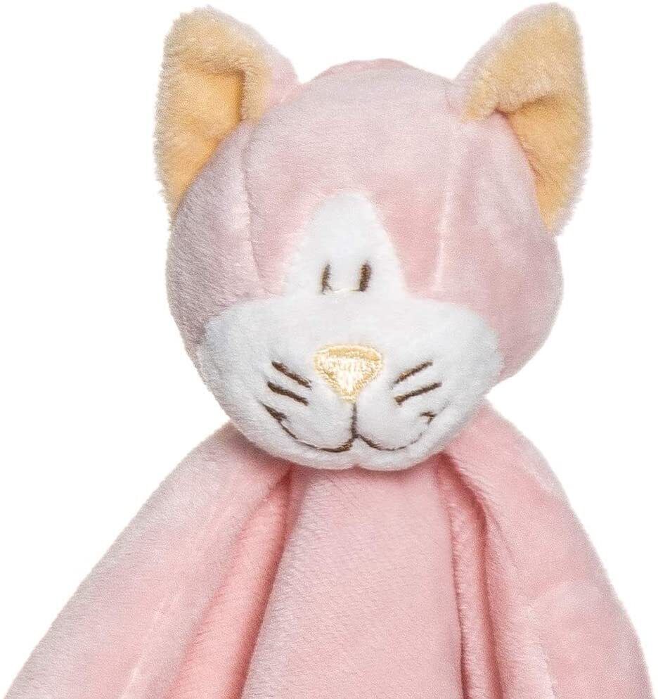 Teddykompaniet Diinglisar Pink Cat Plush Fleece Baby Blanket Snuggler, 13"