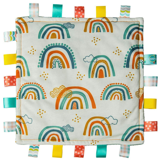 Mary Meyer Taggies Original Blanket with Sensory Tags, 12 X 12", Rainbow