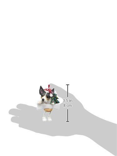 Rat Terrier Ornament "Dangling Legs" Hand Painted and Easily Personalized