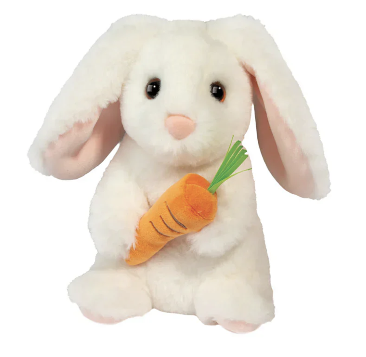 Douglas Toys White Zen Bunny with Carrot Soft Plush Stuffed Animal, 7 inches