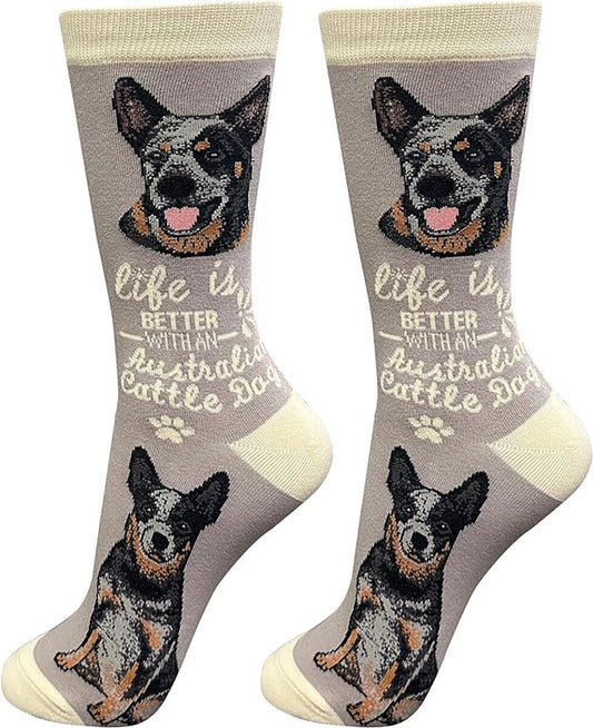 E&S Pets Pet Lover Socks, Life is Better with an Australian Cattle Dog