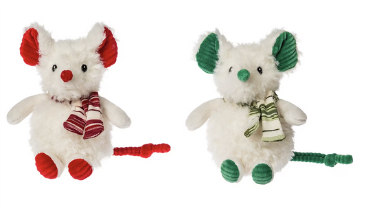 Mary Meyer Merry Mice, Red and Green Ears, Set of 2, 6 inches