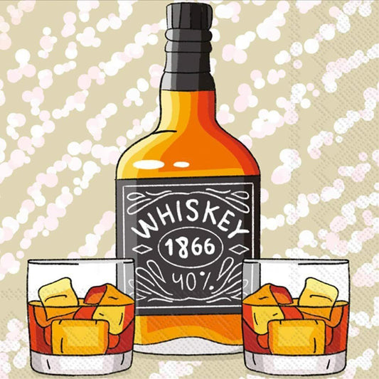 Boston International 5 x 5 in. Paper Cocktail Napkin Whiskey 1866 - Pack of 20