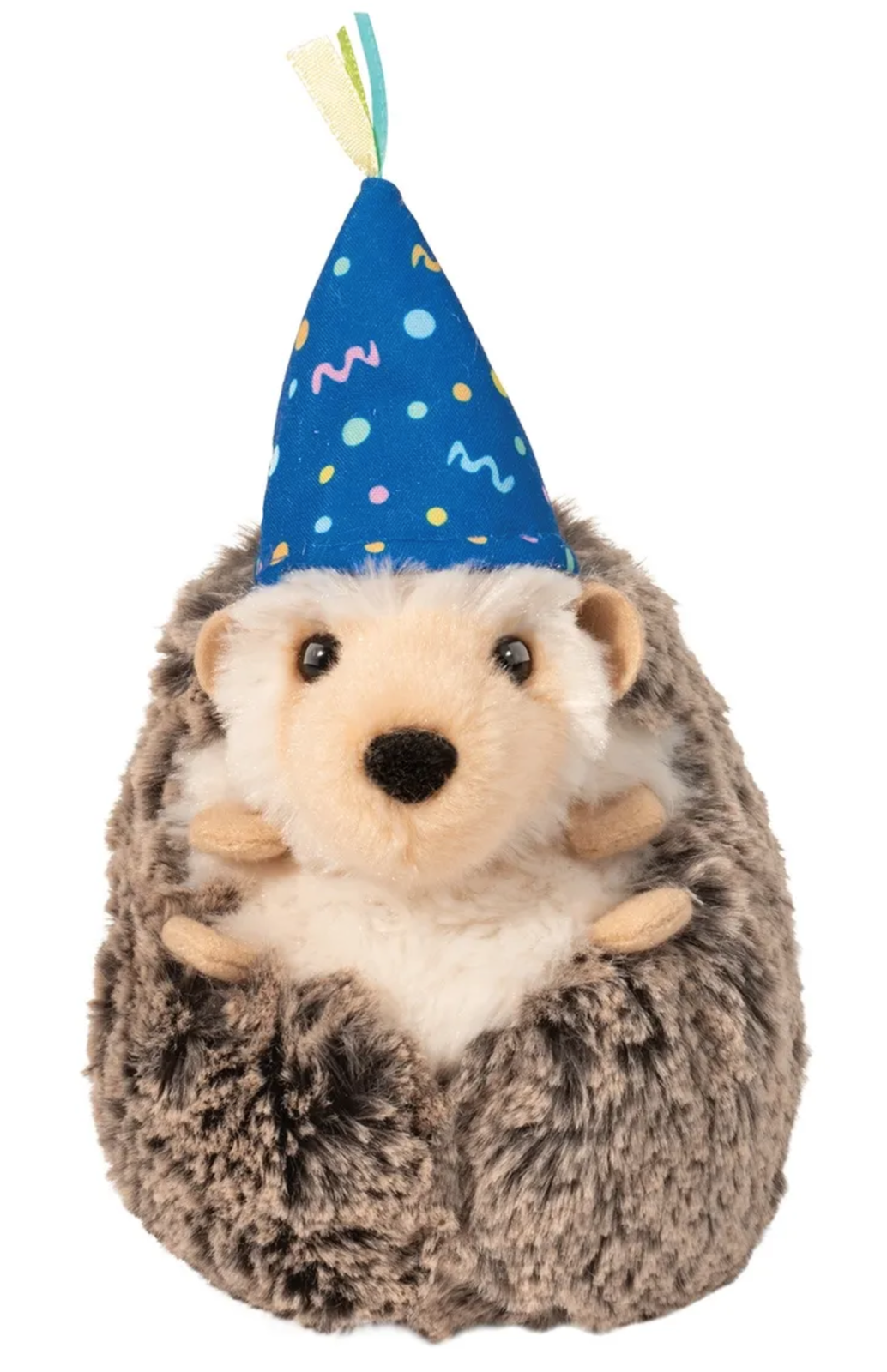 Douglas Spunky Hedgehog Plush Stuffed Animal with Party Hat, 5"