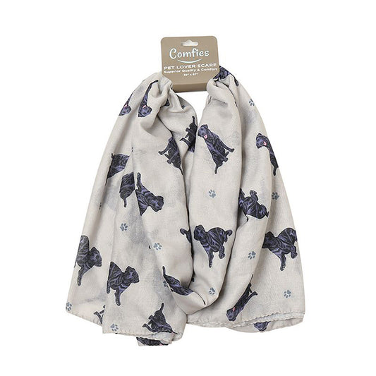 Black Labrador Retriever Dog Lover Scarf - Year-round scarf, Lightweight, 67"