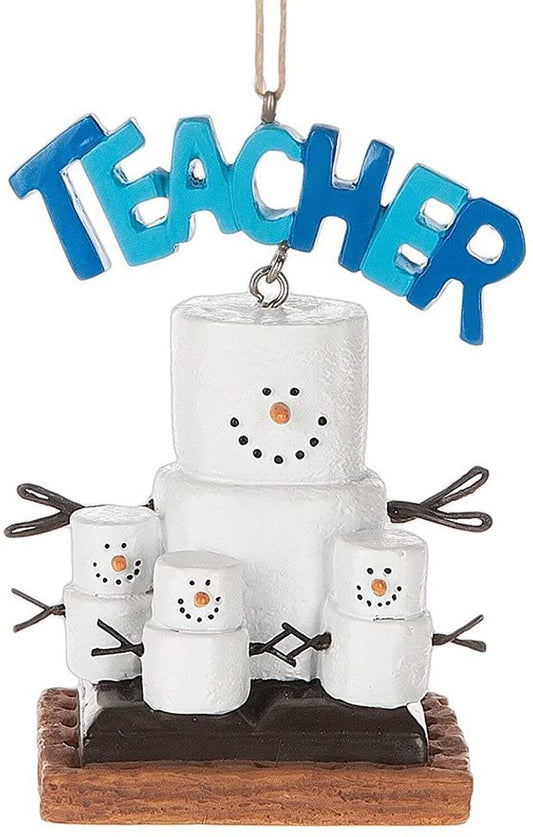 Midwest-CBK S'mores Teacher Banner and Students Christmas Ornament Figurine