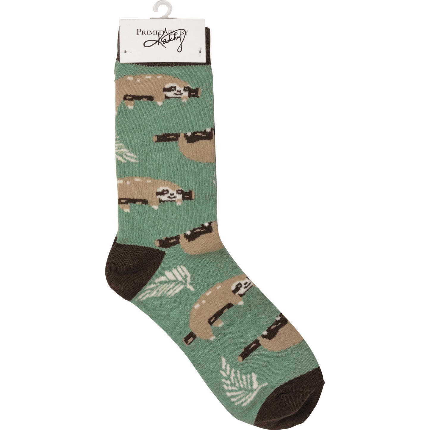 Primitives by Kathy Box Sign & Pair of Socks Set - Sloth No Hurries No Worries