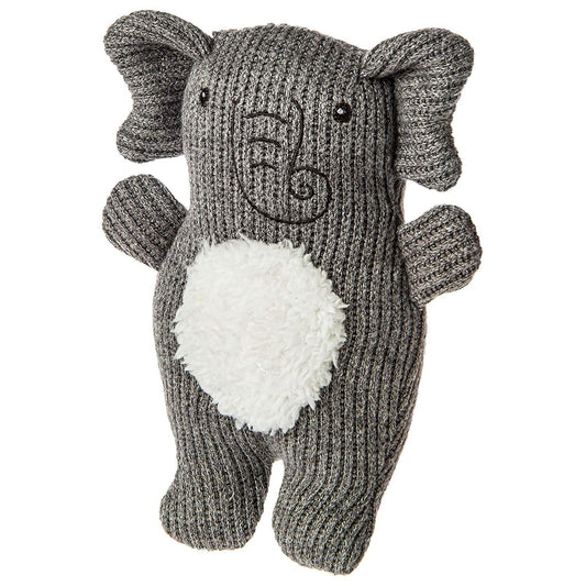 Mary Meyer Knitted Nursery Stuffed Animal Soft Toy Rattle, 7-Inches, Elephant