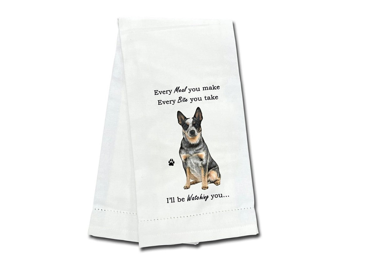 E&S Pets 711-90 Australian Cattle Dog Kitchen Towel, Off-white