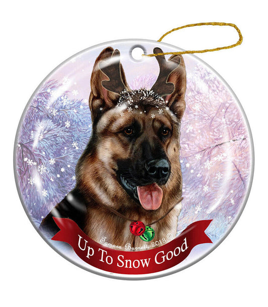 Holiday Pet Gifts German Shepherd Light Sable Dog Porcelain Christmas Ornament