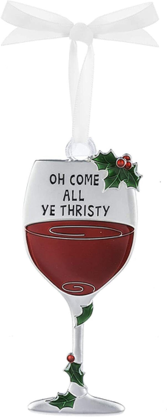 Ganz Merry Merlot Wine Metal Ornament - Oh Come All Ye Thirsty