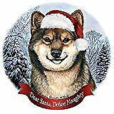 Holiday Pet Gifts Sesame Shiba Inu Santa Hat Dog Porcelain Ornament