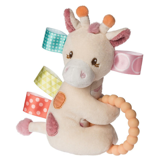 Taggies Soft Baby Rattle with Teether Ring and Sensory Tags, 6", Tilly Giraffe