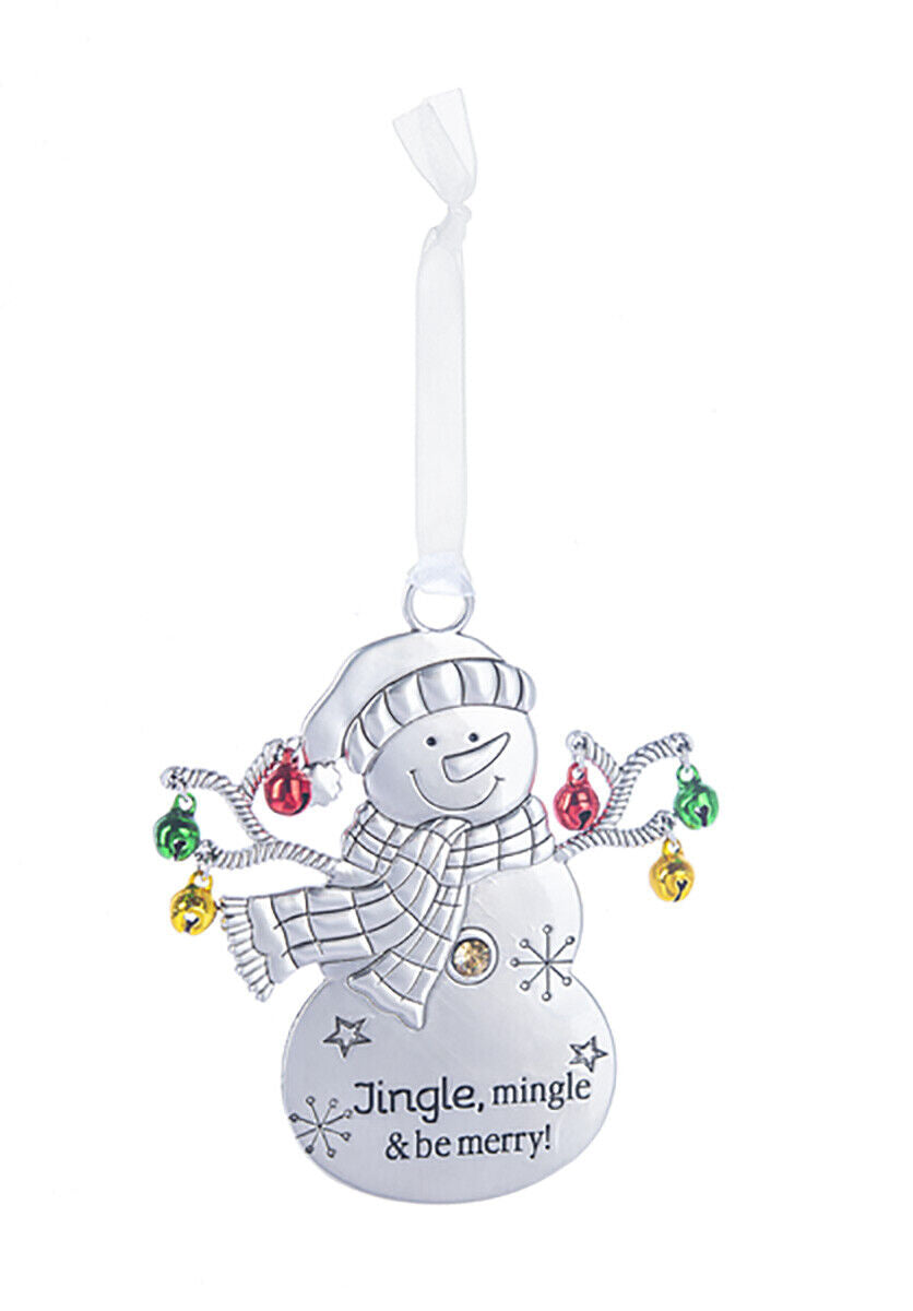Ganz Snowman with Bells Ornament - Jingle, mingle & be merry!