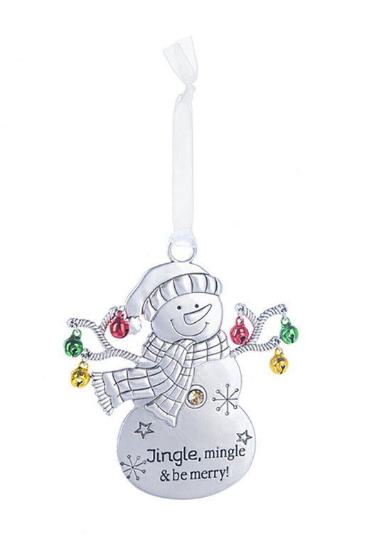 Ganz Snowman with Bells Ornament - Jingle, mingle & be merry!