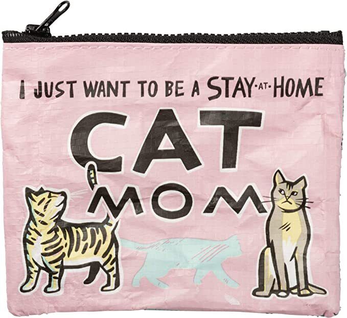 Primitives by Kathy Women's Zipper Wallet Coin Purse Stay Home Cat Mom