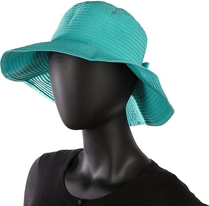Sun 'N' Sand Classic Snap & Go Foldable Hat with Bow Trim (One Size - Red)