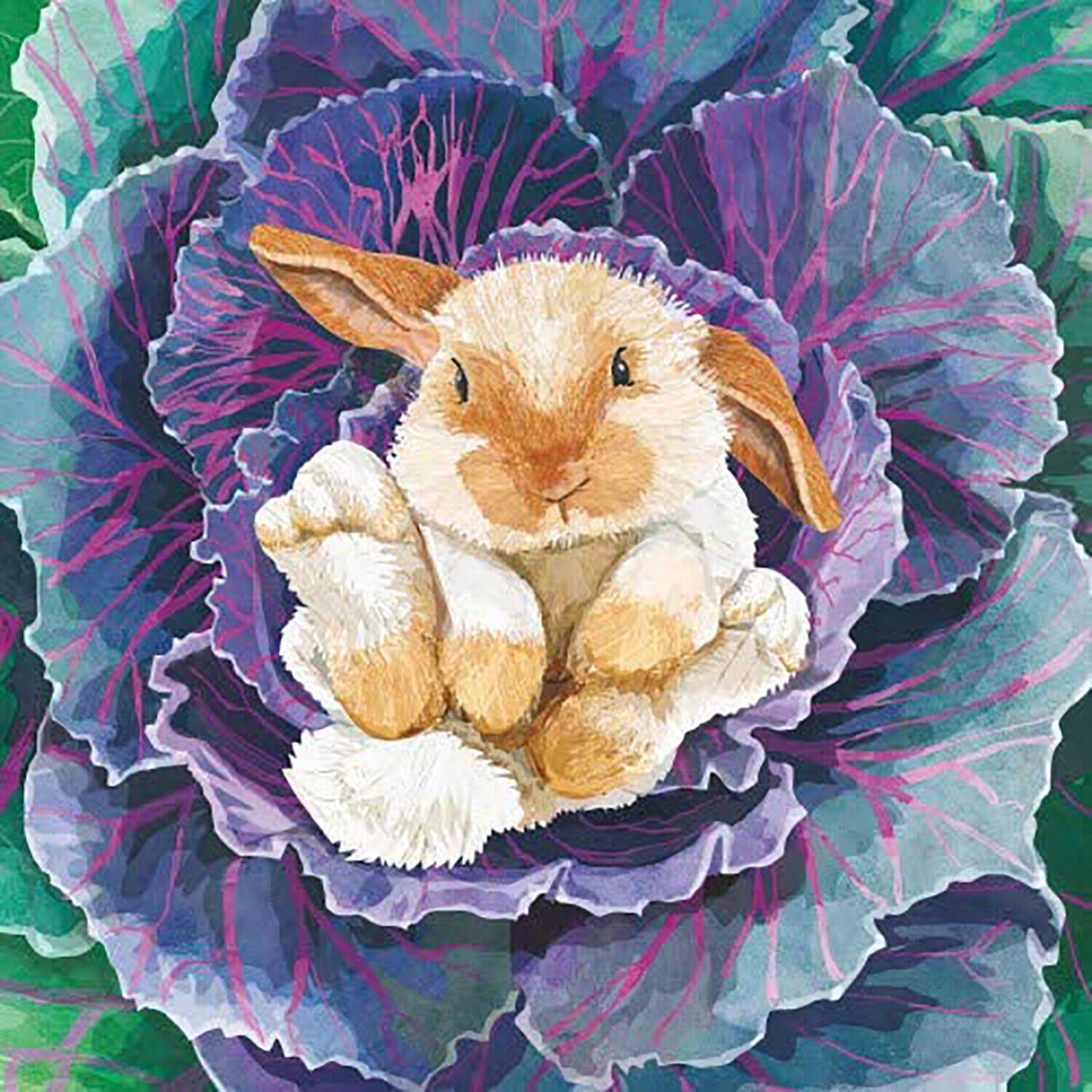 Paperproducts Design Babs The Bunny Beverage Napkins, Patti Gay, 5" x 5"